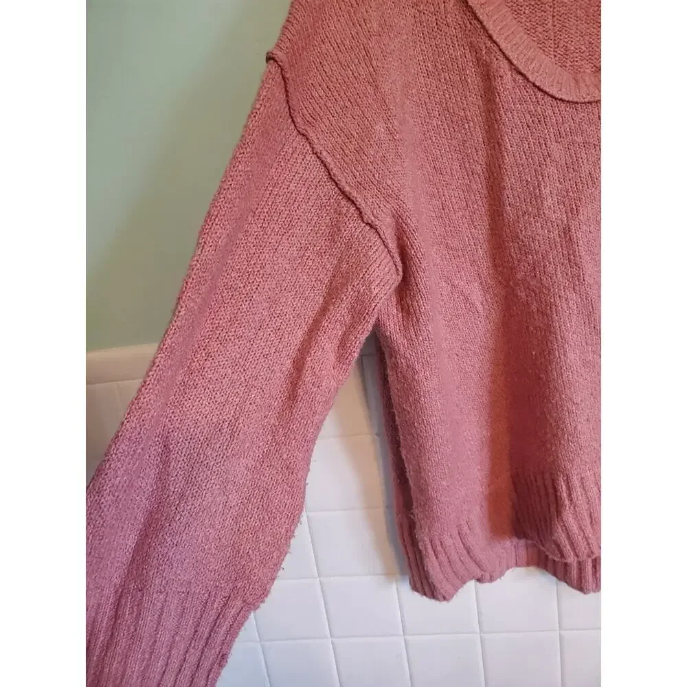 Free People Women's Brookside Tunic Sweater in Pink Lightning Size Medium - Picture 9 of 12